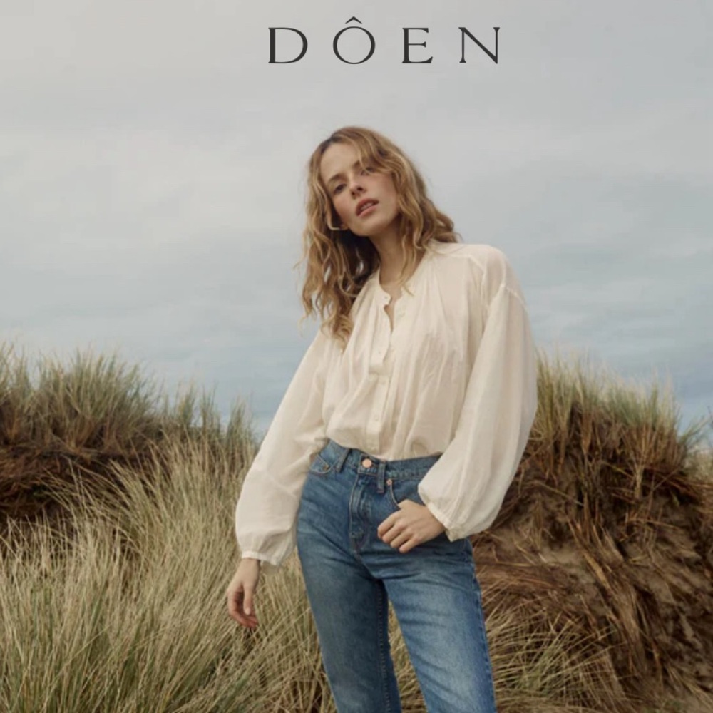 Doen Jane Blouse in Blue Daisy